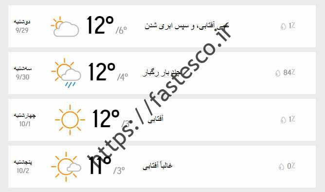 پیش بینی هوای تهران فردا سه شنبه 30 ازهر 1400 /////