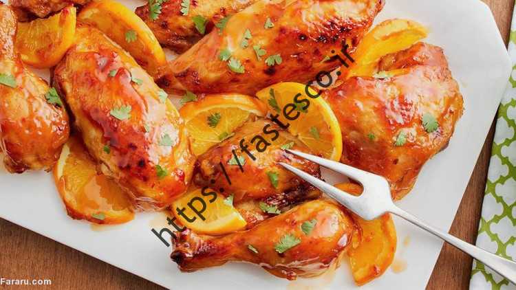 طرز تهیه مرغ پرتقالی با زعفران پلو زرشک جوجه نارنجی